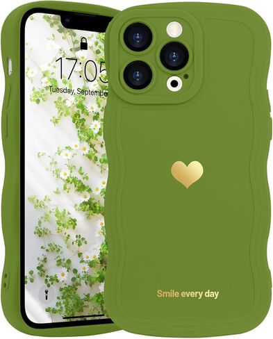 LAPOPNUT for iPhone 16 Plus Case Cute Heart Simple Wave Frame Case Aesthetic Design Solid Color Girls Women TPU Silicone Slim Phone Cover for iPhone 16 Plus,Rose red in Kuwait