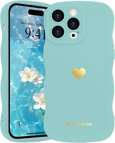 LAPOPNUT for iPhone 16 Plus Case Cute Heart Simple Wave Frame Case Aesthetic Design Solid Color Girls Women TPU Silicone Slim Phone Cover for iPhone 16 Plus,Rose red in Kuwait