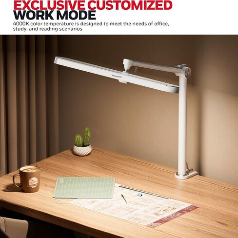 Honeywell LED Desk Lamp with Clamp - 05B02 Touch Control Sunturalux Natural Light Clip On Desk Light 4000K 1300LM Dimmable Eye Caring Table Lamp Full Metal Desk Lamps for Home Office in Saudi Arabia
