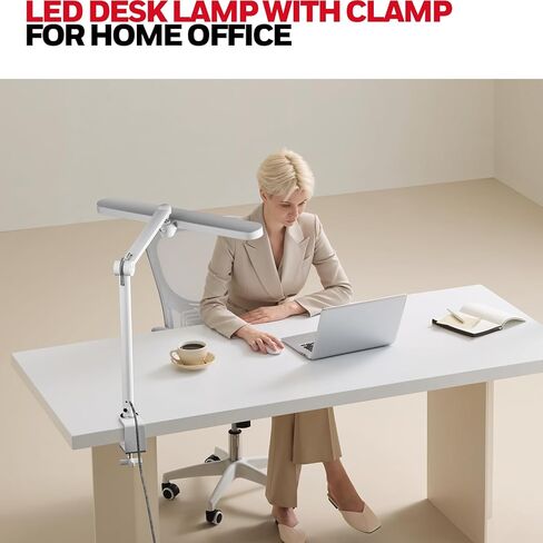 Honeywell LED Desk Lamp with Clamp - 05B02 Touch Control Sunturalux Natural Light Clip On Desk Light 4000K 1300LM Dimmable Eye Caring Table Lamp Full Metal Desk Lamps for Home Office in Saudi Arabia
