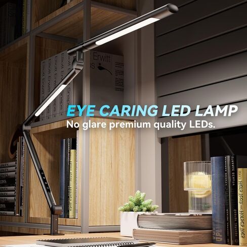 Adjustable LED Desk Lamp Modern Black - Clamp Mount Office Table Light with Desktop Remote Control, Adjustable Brightness & Color Temperature, 5 Lighting Modes for Reading, Computer, DIY in Saudi Arabia
