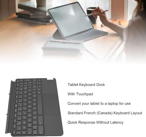 لوحة مفاتيح Yoidesu للكمبيوتر اللوحي Ideapads Duet مقاس 10.1 بوصة، لوحة مفاتيح بتصميم فرنسي كندي مع لوحة لمس لجهاز CT X636F مع بطارية مدمجة لتحويل الكمبيوتر المحمول بسلاسة in Kuwait