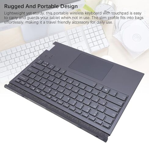 لوحة مفاتيح Yoidesu Bluetooth Touchpad لجهاز Yoga Duet 2020 2021 Tablet، لوحة مفاتيح لاسلكية بتصميم QWERTY مع لوحة لمس عالية الحساسية لإعداد الكمبيوتر المحمول المحمول in Kuwait