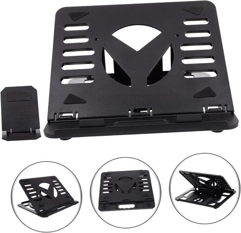 حامل كمبيوتر محمول قابل للطي من Angoily للمكتب، تصميم دوار قابل للتعديل، متوافق مع أجهزة الكمبيوتر المحمولة للمكتب المنزلي والسفر in Kuwait