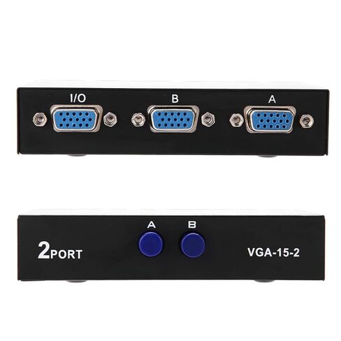 صندوق VGA، أسود لمزامنة البيانات 2 في 1 VGA للكمبيوتر المحمول للكمبيوتر الشخصي in Kuwait