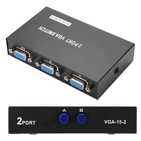 صندوق VGA، أسود لمزامنة البيانات 2 في 1 VGA للكمبيوتر المحمول للكمبيوتر الشخصي in Kuwait