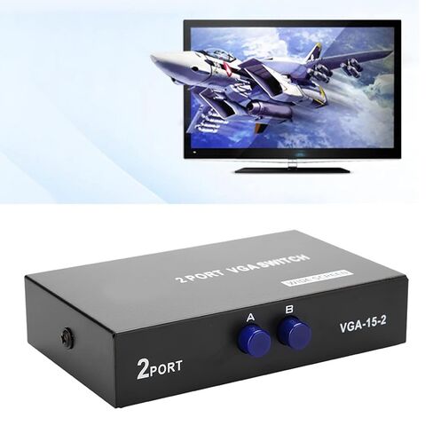 صندوق VGA، أسود لمزامنة البيانات 2 في 1 VGA للكمبيوتر المحمول للكمبيوتر الشخصي in Kuwait