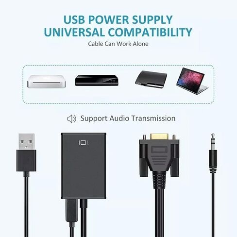 محول واجهة الوسائط المتعددة VGA إلى HD، كابل محول VGA، محول كمبيوتر VGA، لتلفزيون الكمبيوتر المحمول in Kuwait