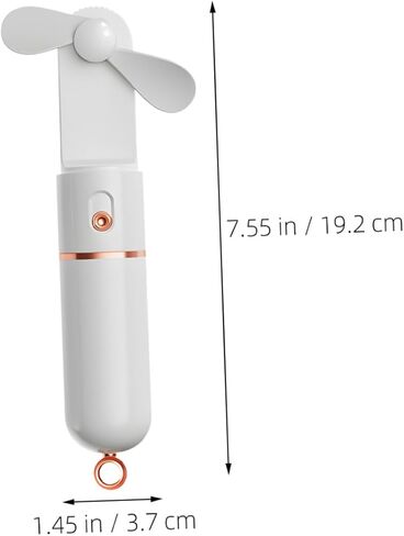 Housoutil Mini Handheld USB Charging Fan 2000mah Portable Personal Cooling Fan with 3-speed Adjustable Foldable Design for Outdoor Travel and Office Use White in Kuwait