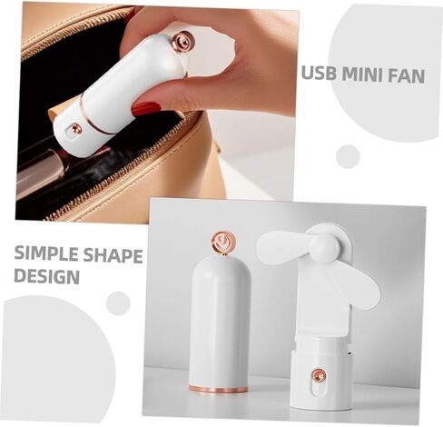 Housoutil Mini Handheld USB Charging Fan 2000mah Portable Personal Cooling Fan with 3-speed Adjustable Foldable Design for Outdoor Travel and Office Use White in Kuwait