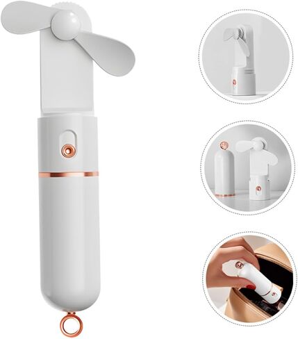 Housoutil Mini Handheld USB Charging Fan 2000mah Portable Personal Cooling Fan with 3-speed Adjustable Foldable Design for Outdoor Travel and Office Use White in Kuwait