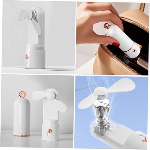 Housoutil Mini Handheld USB Charging Fan 2000mah Portable Personal Cooling Fan with 3-speed Adjustable Foldable Design for Outdoor Travel and Office Use White in Kuwait