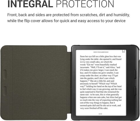 حافظة kwmobile متوافقة مع لون Kobo Libra - غطاء قارئ إلكتروني من القماش بنمط الكتاب - حافظة قابلة للطي - رمادي داكن in Kuwait