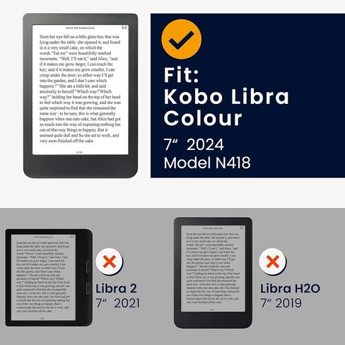حافظة kwmobile متوافقة مع لون Kobo Libra - غطاء قارئ إلكتروني من القماش بنمط الكتاب - حافظة قابلة للطي - رمادي داكن in Kuwait