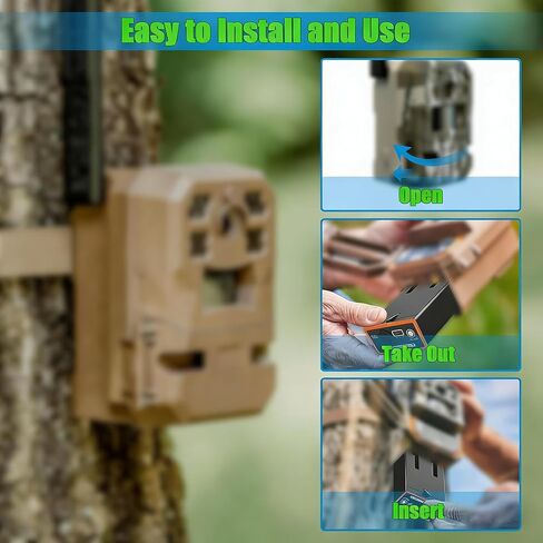 عبوتان من بطارية قابلة لإعادة الشحن بقدرة 5000 مللي أمبير في الساعة لكاميرات Moultrie Cellular Trail Edge وEdge Pro وEdge 2 وEdge 2 Pro.USB-C وشحن الألواح الشمسية. حل طاقة طويل الأمد مع كاميرات Moultrie Trail in Kuwait