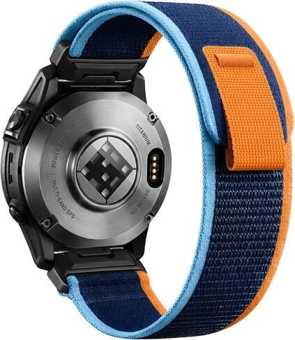 حلقة نايلون سريعة مقاس 22 مم متوافقة مع سوار ساعة Garmin Fenix ​​7 6 5/Fenix ​​8 47 مم/Fenix ​​E 47 مم/Fenix ​​5 Plus/Fenix ​​6 Pro/Fenix ​​7 Pro/Forerunner 955 965 945 935 in Kuwait