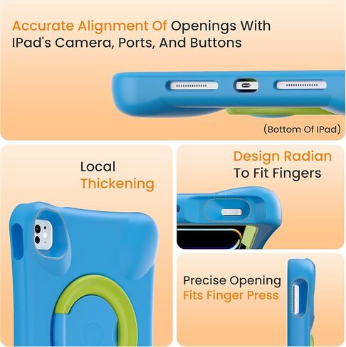 Pepkoo EVA Kid-Proof Case for iPad Pro 11 inch M4 2024 (A2836/A2837),Shockproof Heavy Duty Cover with Stand,Design for Kids Children in Kuwait
