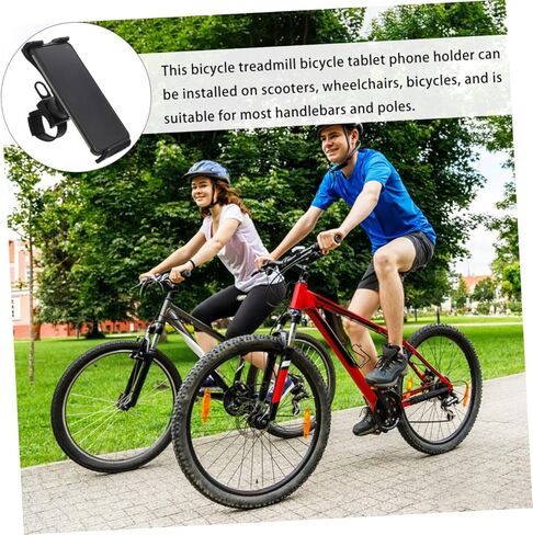 Angoily Bike Phone Clamp حامل قابل للدوران للأجهزة اللوحية والهواتف المحمولة يناسب عربة الأطفال الثابتة للدراجة الإهليلجية، تصميم مدمج لرؤية دون عائق لتعليمات اللياقة البدنية in Saudi Arabia