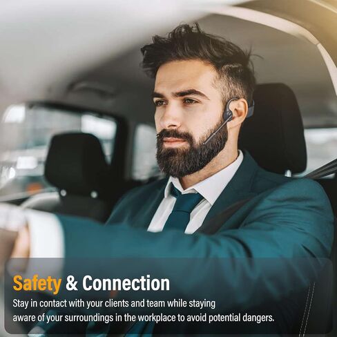 SANOTO Bone Conduction Headphones with Mic, Bluetooth Headset with Microphone Noise Canceling & Mute, Wireless Headset with Sponge Microphone Windscreen, Open Ear Headphones for Work Driving Call in Saudi Arabia