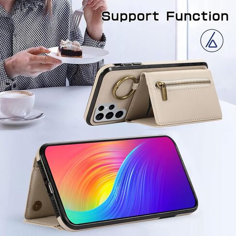 جراب Asuwish متوافق مع هاتف Samsung Galaxy S22 Ultra 5G مع واقي شاشة وحزام كتف متقاطع وحامل بطاقات وغطاء للهاتف الخلوي لهاتف S22ultra 22S S 22 S22ultra5g 6.8 نسائي بيج in Kuwait