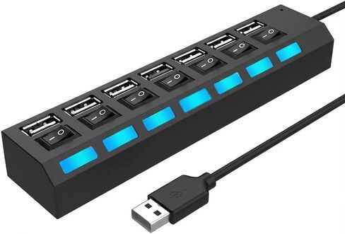 4-Port USB Hub with LED Indicators and Independent Switching for Keyboards Mice and Memory Cards in Saudi Arabia