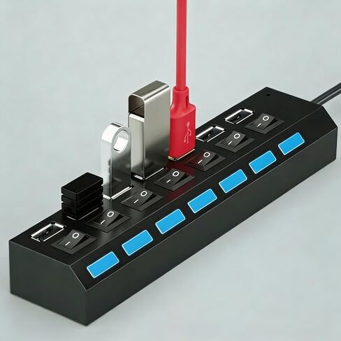 4-Port USB Hub with LED Indicators and Independent Switching for Keyboards Mice and Memory Cards in Saudi Arabia