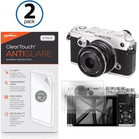 واقي شاشة BoxWave متوافق مع قلم Olympus Pen-F - ClearTouch مضاد للتوهج (عبوتان)، طبقة رقيقة غير لامعة مضادة لبصمات الأصابع in Kuwait