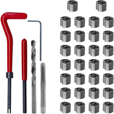 30pcs M6 × 1.0 مم إصلاح سلسلة إدراج الخيط ، مجموعة أدوات اليد المتوافقة مع مجموعة الأدوات المتوافقة in Kuwait