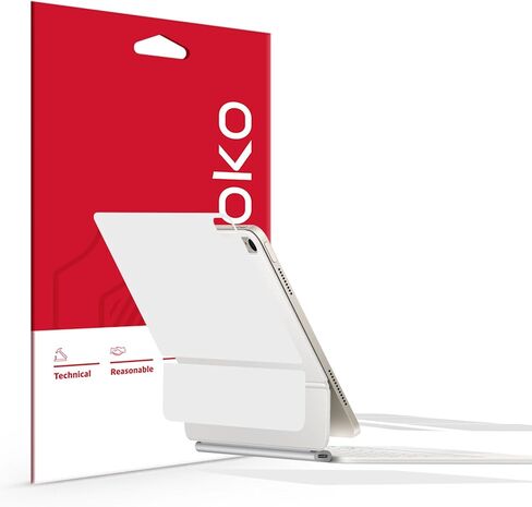 skoko 3-in-1 Full Set Matte White Skin & Transparent Matte Skin for iPad Air 11-inch M3 2025 Magic Keyboard Top/Bottom/Palm Rest & Around/Hinge Set in Kuwait