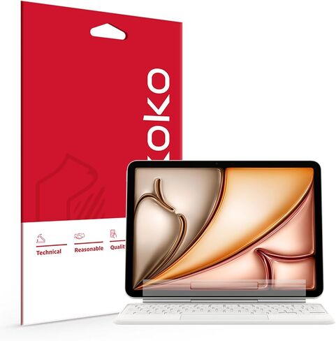 skoko 3-in-1 Full Set Matte White Skin & Transparent Matte Skin for iPad Air 11-inch M3 2025 Magic Keyboard Top/Bottom/Palm Rest & Around/Hinge Set in Kuwait