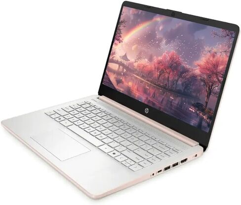 كمبيوتر محمول للأعمال HP مقاس 14 بوصة مزود بـ Microsoft Office 365، ومعالج Intel رباعي النواة، وسعة تخزين 1.1 تيرابايت (128 جيجابايت SSD + 1 تيرابايت OneDrive)، وذاكرة وصول عشوائي 8 جيجابايت، ونظام التشغيل Windows 11، وسماعات SageNova، ذهبي وردي باهت in Saudi Arabia
