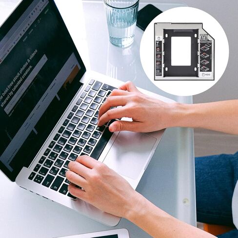 حامل تثبيت SSD لمحرك الأقراص الصلبة لمحرك الأقراص الضوئية للكمبيوتر المحمول متوافق مع محركات الأقراص الثابتة وSSD يدعم مواد نقل البيانات عالية السرعة in Kuwait