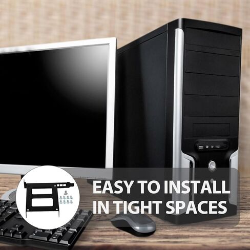 محول تركيب حامل القرص الصلب SSD من Housoutil لفتحة توسيع Pci، رف حامل القرص الصلب الصلب للكمبيوتر المكتبي، قفص أسود كامل الارتفاع متوافق مع SSD ومحركات التخزين in Kuwait