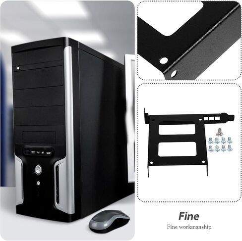 محول تركيب حامل القرص الصلب SSD من Housoutil لفتحة توسيع Pci، رف حامل القرص الصلب الصلب للكمبيوتر المكتبي، قفص أسود كامل الارتفاع متوافق مع SSD ومحركات التخزين in Kuwait