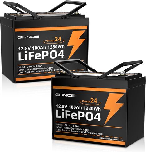 بطارية ليثيوم 12 فولت 100 أمبير في الساعة LiFePO4، مجموعة بطاريات الليثيوم 31 مدمجة 100 أمبير BMS، 1280 وات في الساعة، بطارية قابلة لإعادة الشحن تصل إلى 15000 دورة عميقة للمركبات الترفيهية والبحرية والشاحنات والنسخ الاحتياطي - قطعتان in Saudi Arabia