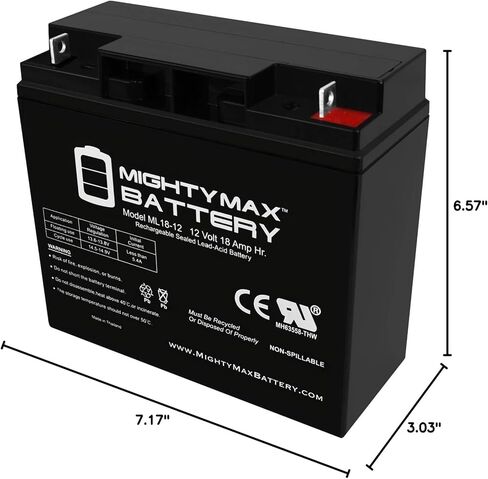بطارية مايتي ماكس 12 فولت 18AH SLA بطارية للمولد المحمول Generac 7500 EXL in Kuwait