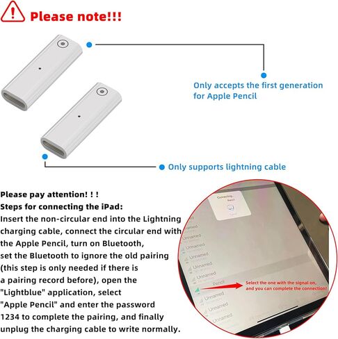 for Apple Pencil 1st Generation Pen Charger Adapter Lightning Female (2Pack) for Ipad Pro First Cable Charging 10th Accessories Converter Stylus Charge Connector Replacement in Saudi Arabia