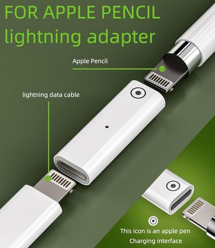 for Apple Pencil 1st Generation Pen Charger Adapter Lightning Female (2Pack) for Ipad Pro First Cable Charging 10th Accessories Converter Stylus Charge Connector Replacement in Saudi Arabia
