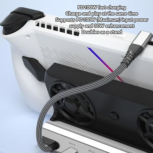 10 in 1 Steam Deck Docking Station, USB C Hub Deck Dock with 5Port USB 3.0 USB2.0, HDMI2.0 4K at 60Hz, 1000Mbps Gigabit Ethernet, Dual Fan,100W Charging for Valve in Saudi Arabia