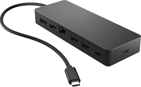 حزمة محطة إرساء HP Universal USB-C 7 في 1 متعددة المنافذ مع محور Dockztorm، 4 منافذ USB، HDMI 2.0، منفذ عرض 1.2، RJ-45، أي كمبيوتر محمول يحمل علامة تجارية (50H55UT#ABA) (متجدد) in Kuwait