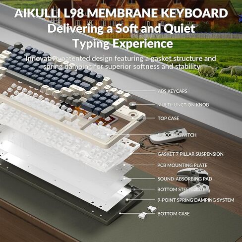 L98 Wireless Gaming Keyboard Cute Creamy Keyboard with Number Pad, Tri-Mode BT5.0/2.4GHz/USB-C, RGB Backlit, Quiet Office Computer Keyboards for PC Mac Laptop (Royal Blue) in Saudi Arabia