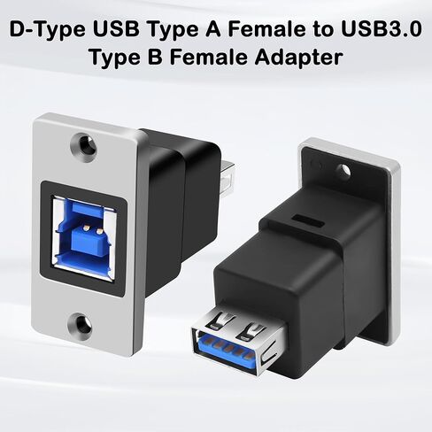 MEIRIYFA Panel Mount USB3.0 Type B Female to Type A Female Printer Adapter, 5Gbps USB3.0 AF/BF Type A to USB B Print Converter Adapter for PC Printer Scanner Fax Machine in Saudi Arabia