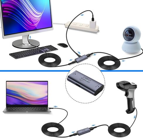 QIANRENON 5 جيجابت في الثانية USB3.2 إلى USB C شحن محول موسع البيانات تمديد 10 متر/32.8 قدم USB3.2 مدخل إلى USB C مخرج موصل تضخيم الإشارة لمسافات طويلة 5 فولت/3 أمبير، منفذ طاقة USB C 15 وات in Saudi Arabia