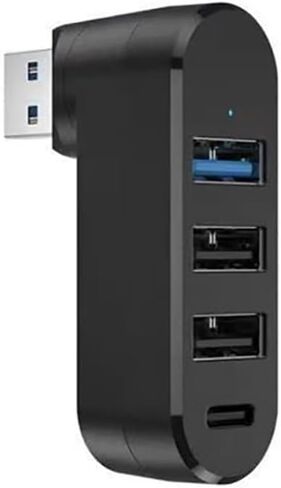موزع USB C 4 في 1 مع منفذ من النوع C، محور قابل للدوران 180 درجة، مركز بيانات محمول لأجهزة الكمبيوتر المحمول والكمبيوتر الشخصي وأجهزة MacBook والمزيد in Saudi Arabia