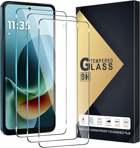 عبوة من 3 واقيات شاشة من الزجاج المقوى مصممة لهاتف Motorola Moto G Play 5G 2026/2025 - HD Clear، صلابة 9H، مقاومة للخدش، خالية من الفقاعات in Kuwait