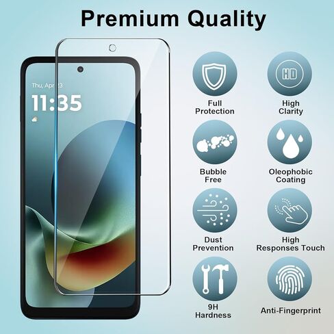 عبوة من 3 واقيات شاشة من الزجاج المقوى مصممة لهاتف Motorola Moto G Play 5G 2026/2025 - HD Clear، صلابة 9H، مقاومة للخدش، خالية من الفقاعات in Kuwait