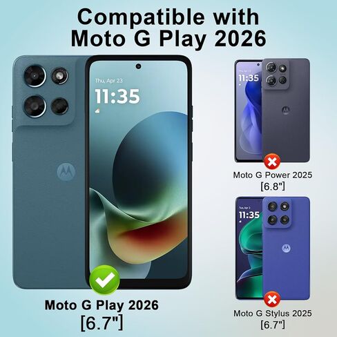 عبوة من 3 واقيات شاشة من الزجاج المقوى مصممة لهاتف Motorola Moto G Play 5G 2026/2025 - HD Clear، صلابة 9H، مقاومة للخدش، خالية من الفقاعات in Kuwait