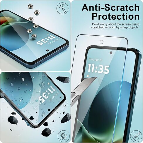عبوة من 3 واقيات شاشة من الزجاج المقوى مصممة لهاتف Motorola Moto G Play 5G 2026/2025 - HD Clear، صلابة 9H، مقاومة للخدش، خالية من الفقاعات in Kuwait