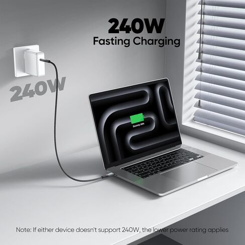 Short USB C Data Cable 6 inch with USBC 3.2 Gen 2 20Gbps High Speed Data Transfer & 240W PD Charging & 4K@60Hz Video USB-C to Type C Cord for Portable SSD Power Bank Docking Station Laptop Phone in Saudi Arabia
