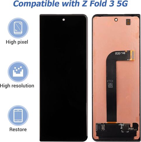 New LCD Touch Screen Digitizer Assembly Compatible with Samsung Galaxy Z Fold 3 5G SM-F926B, SM-F926B/DS [7.6 inch] with Repair Tools-with Fingerprint functionality in Saudi Arabia